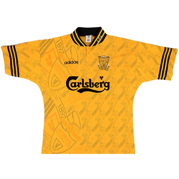 Thailande Maillot Football Liverpool Exterieur Retro 1994 1996 Jaune